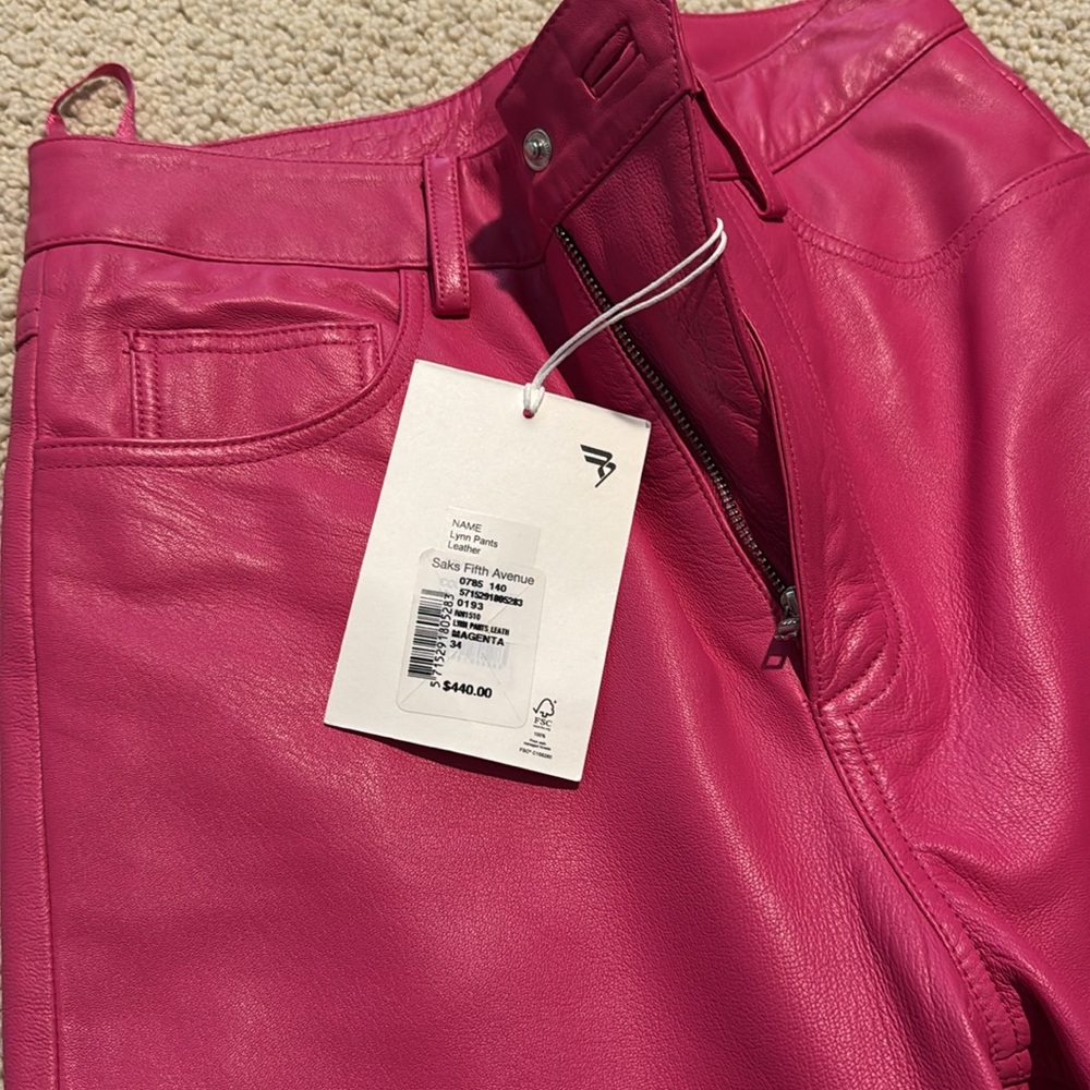 Women's Pink Straight Leg Pants - Picture 8 of 8